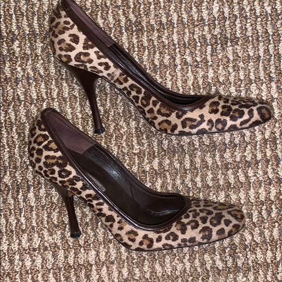 Charles David Shoes - Leopard printed pony calf heels